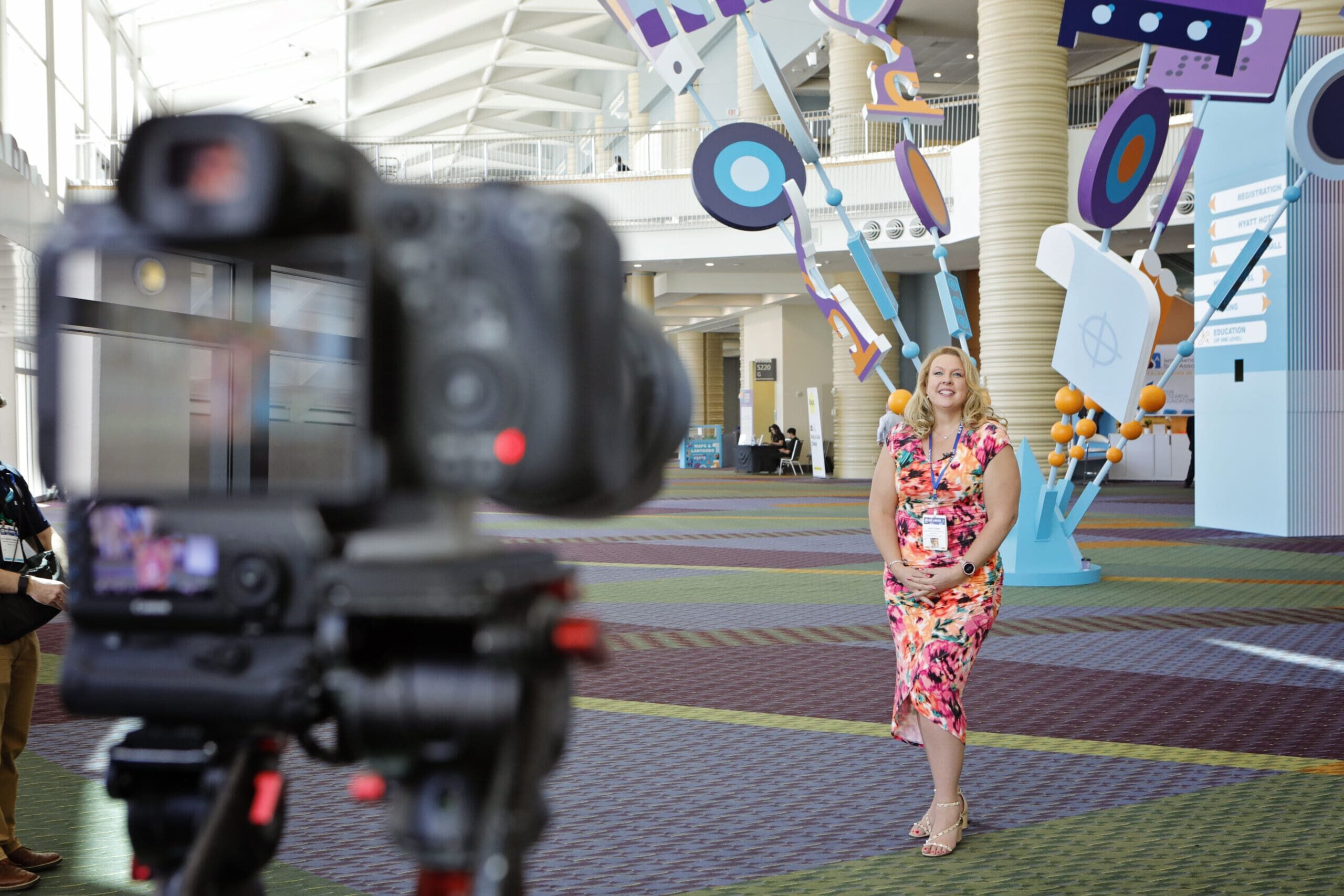 Behind the scenes of video production for Ultraflex at ISA Orlando 2024 provided by Howell Studios